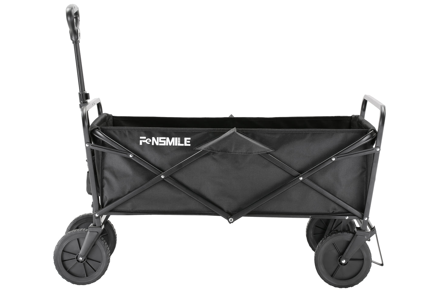 EchoSmile 4.06 cu. ft. Fabric Portable Garden Cart with Adjustable Rolling Wheels in Black