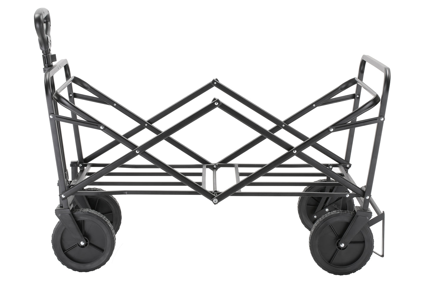 EchoSmile 4.06 cu. ft. Fabric Portable Garden Cart with Adjustable Rolling Wheels in Black