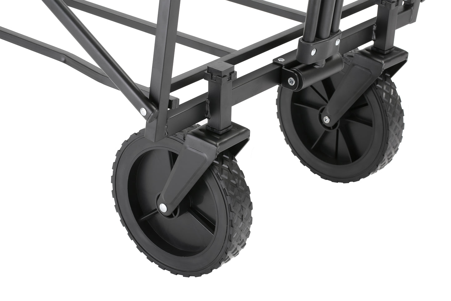 EchoSmile 4.06 cu. ft. Fabric Portable Garden Cart with Adjustable Rolling Wheels in Black