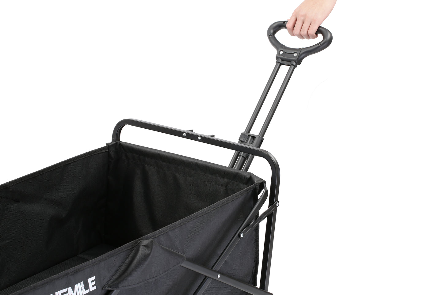 EchoSmile 4.06 cu. ft. Fabric Portable Garden Cart with Adjustable Rolling Wheels in Black