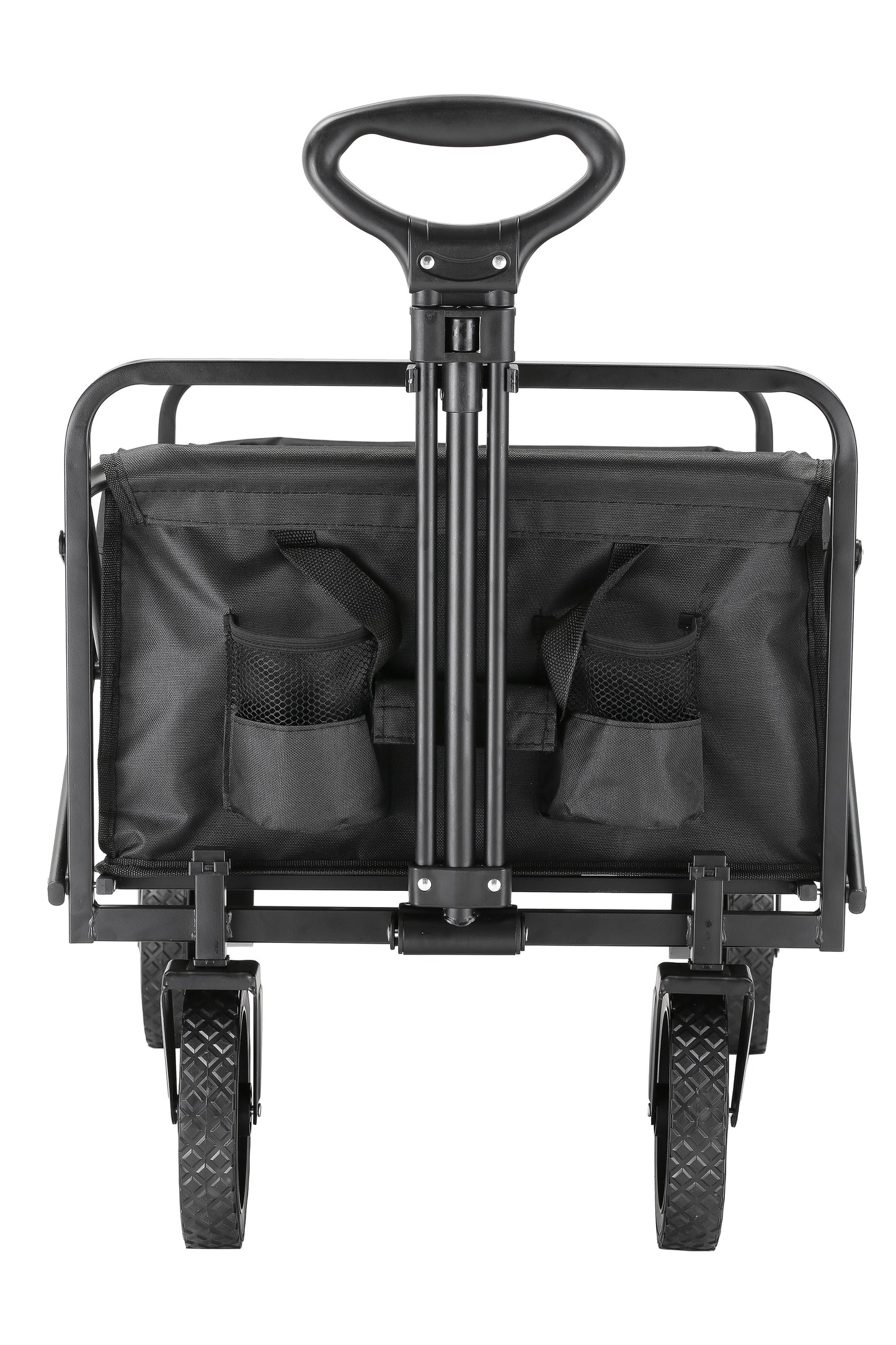EchoSmile 4.06 cu. ft. Fabric Portable Garden Cart with Adjustable Rolling Wheels in Black