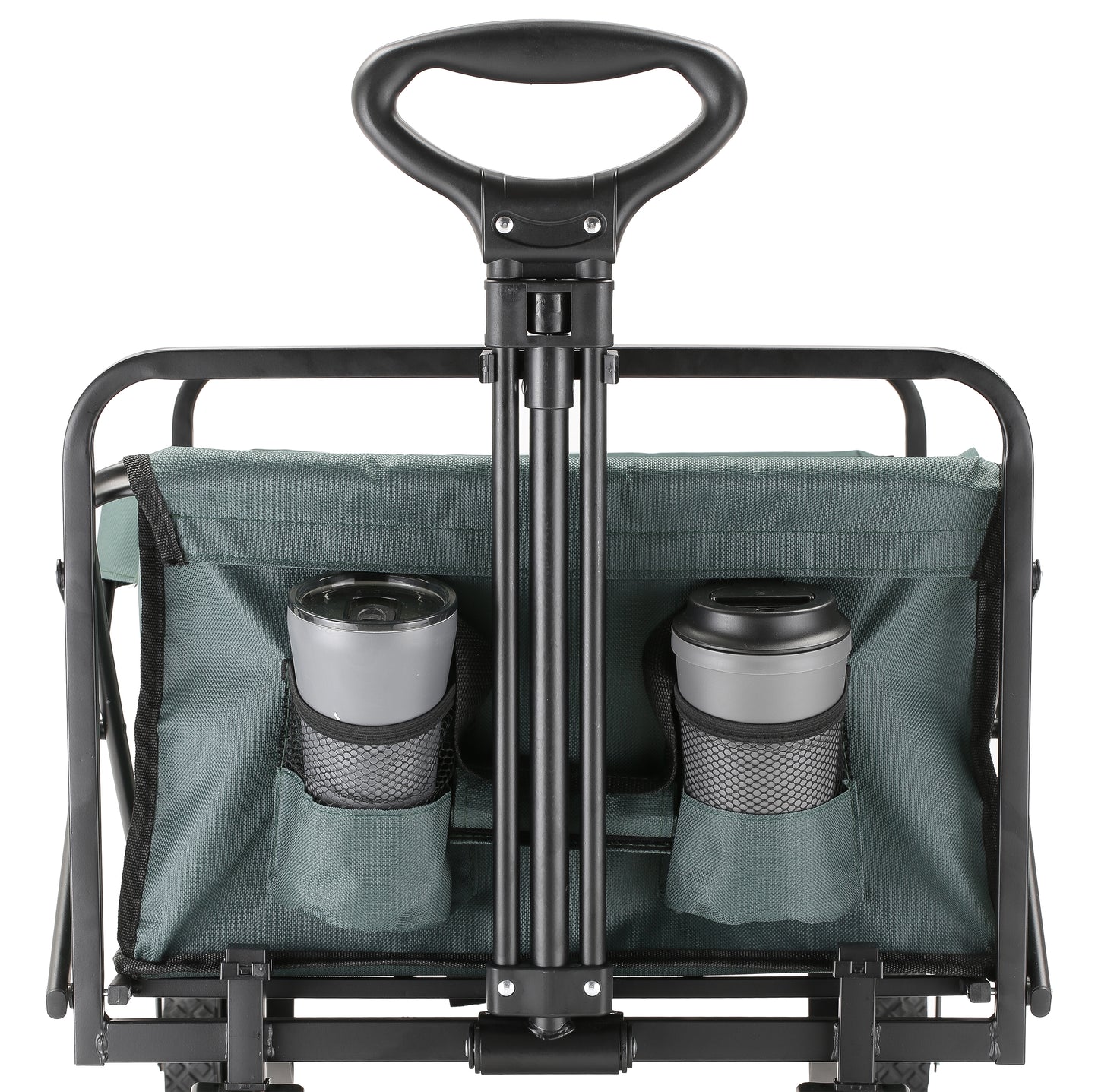EchoSmile 4.06 cu. ft. Fabric Portable Garden Cart with Adjustable Rolling Wheels in Green