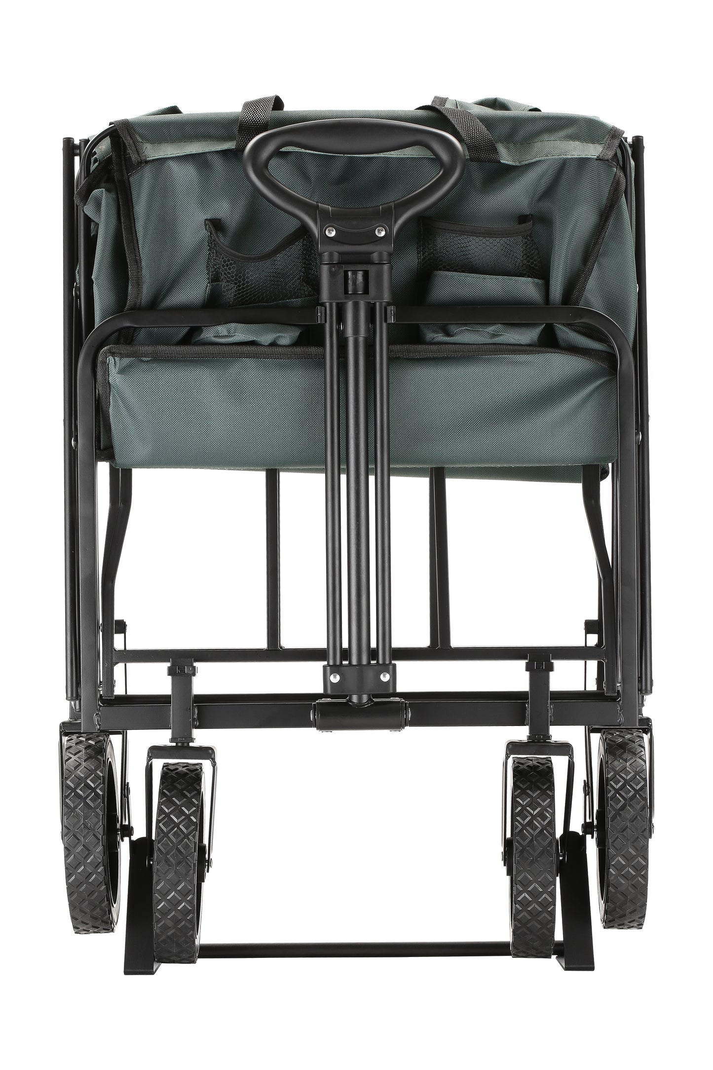 EchoSmile 4.06 cu. ft. Fabric Portable Garden Cart with Adjustable Rolling Wheels in Green