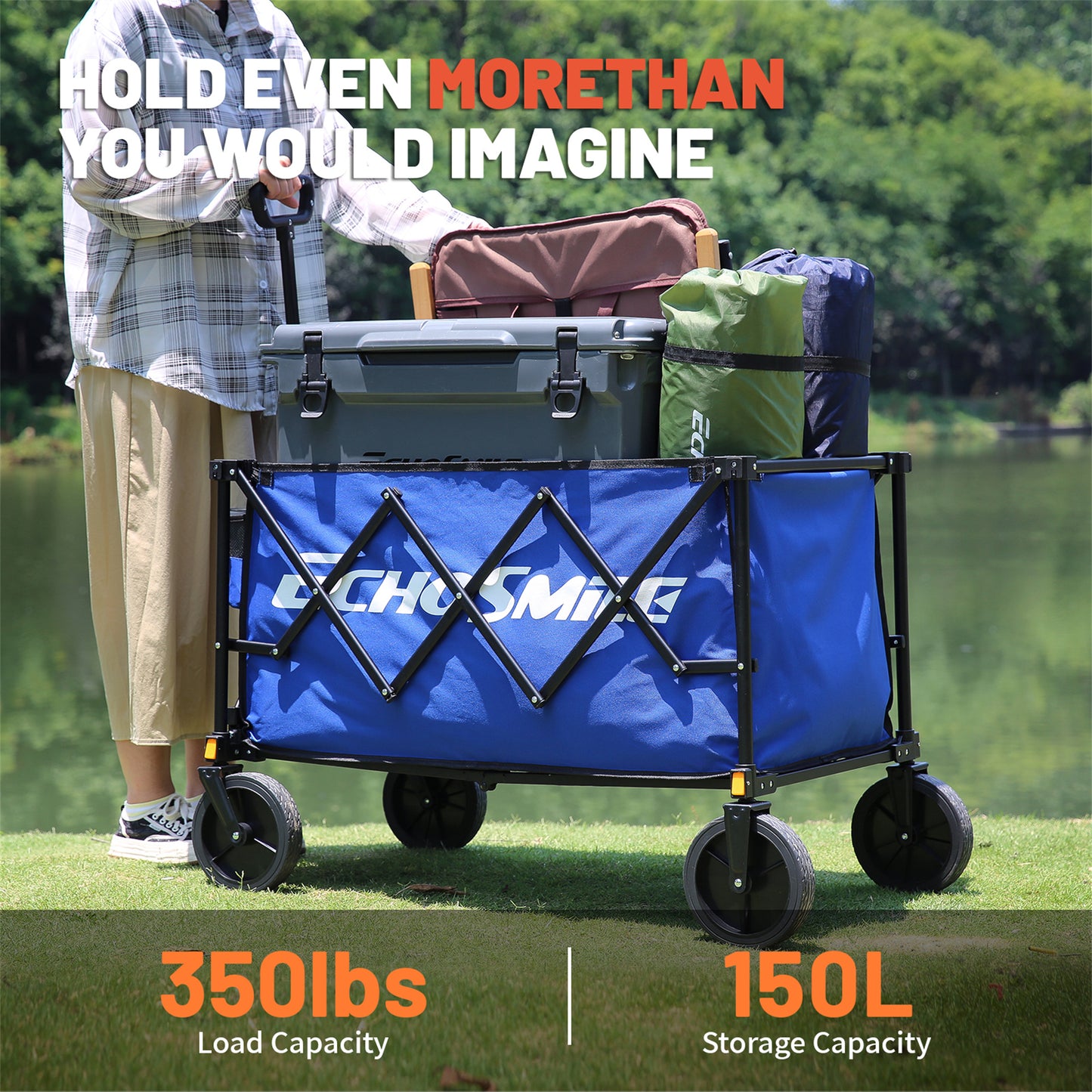 EchoSmile 5.65 cu. ft Metal Garden Cart