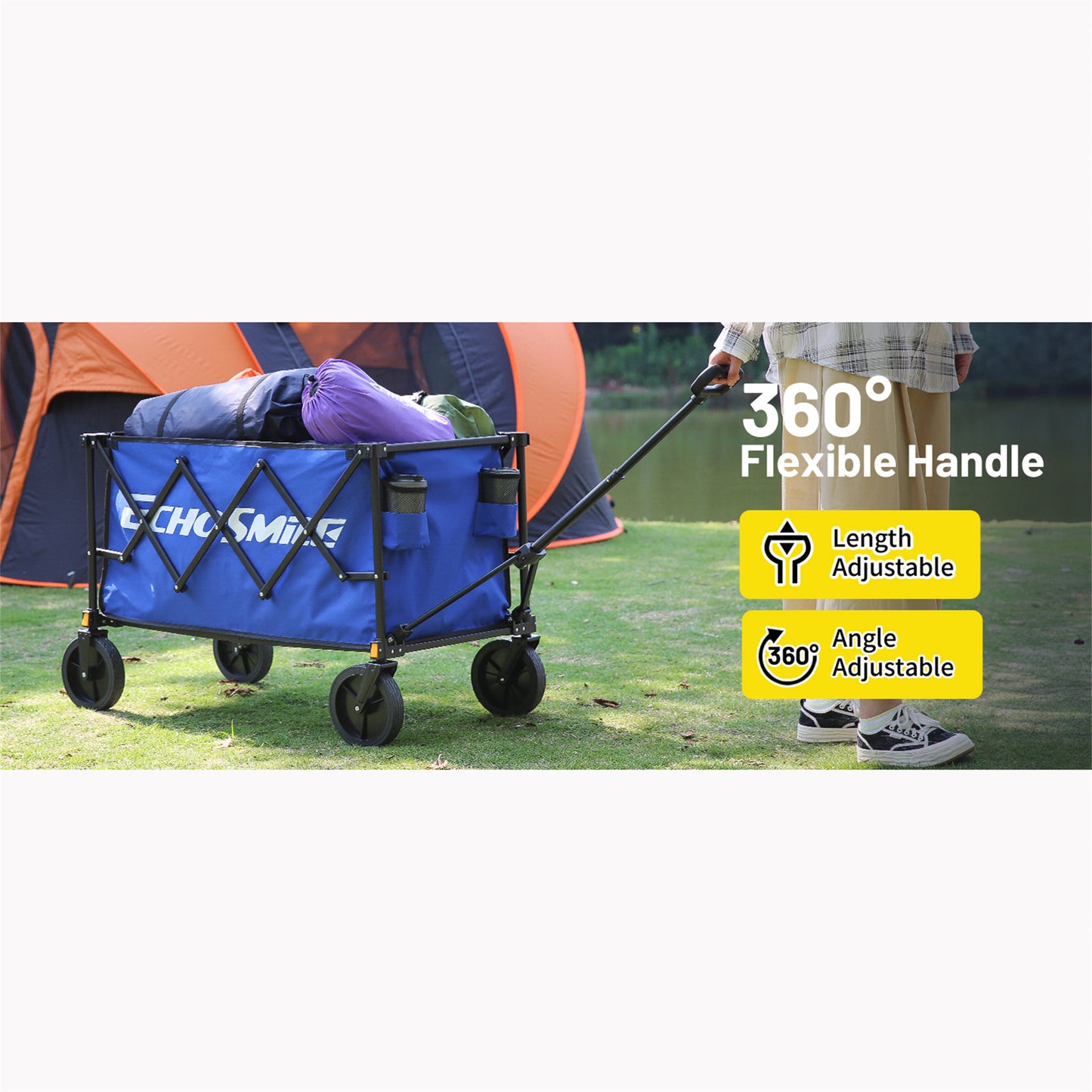 EchoSmile 5.65 cu. ft Metal Garden Cart
