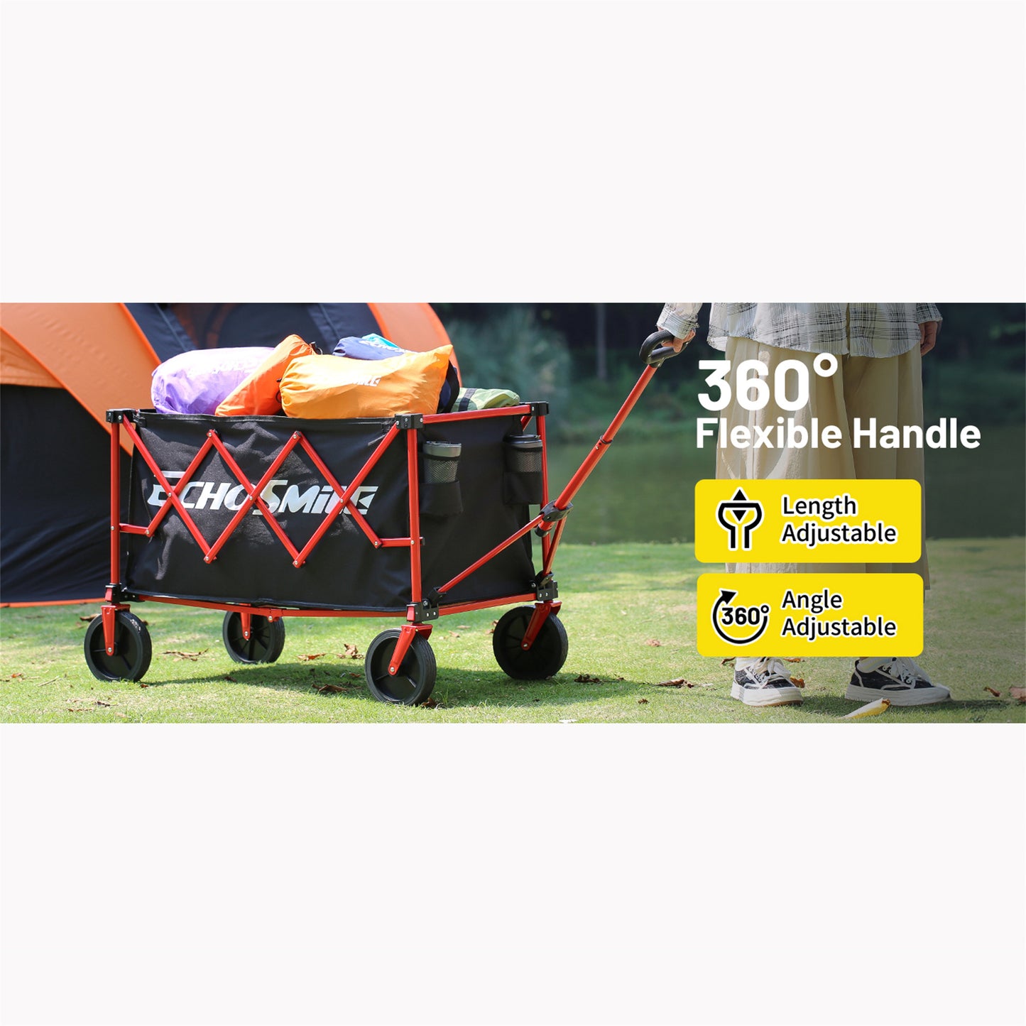 EchoSmile 5.65 cu. ft Metal Garden Cart