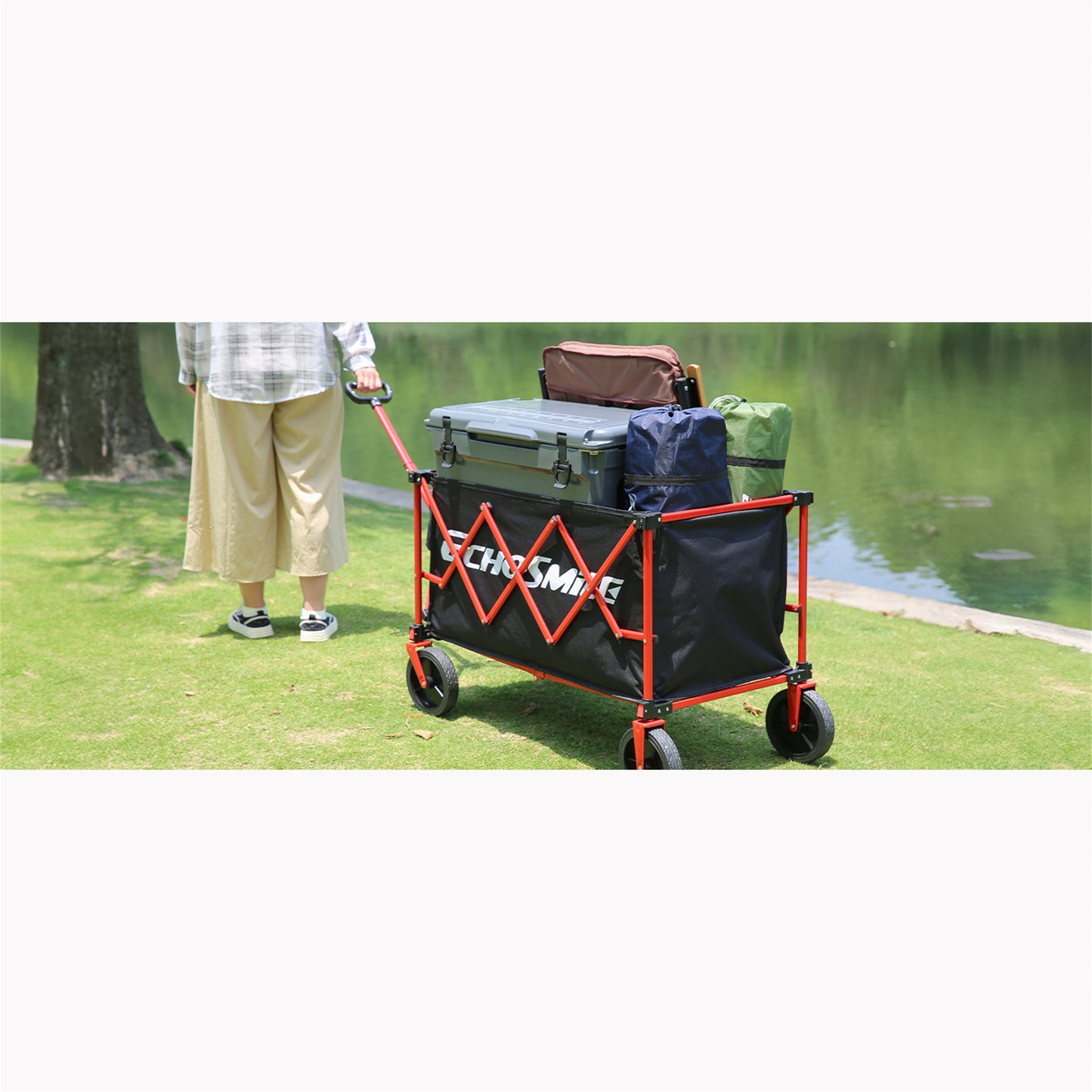 EchoSmile 5.65 cu. ft Metal Garden Cart