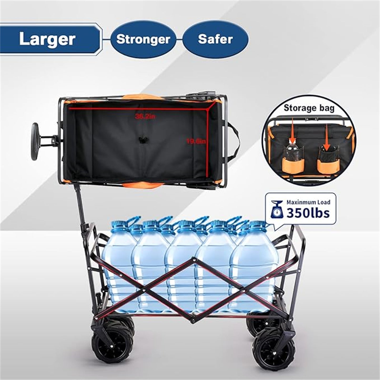 EchoSmile 7 cu. ft Metal Garden Cart