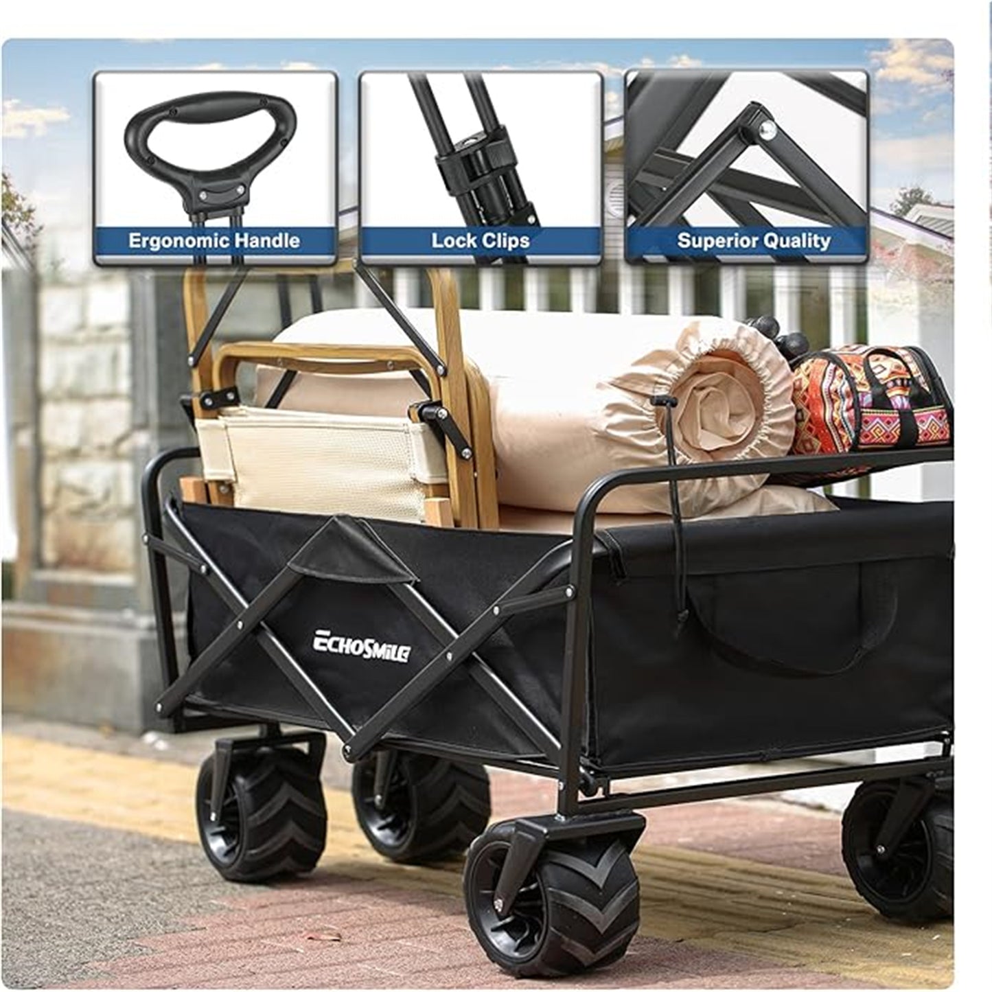 EchoSmile 7 cu. ft Metal Garden Cart