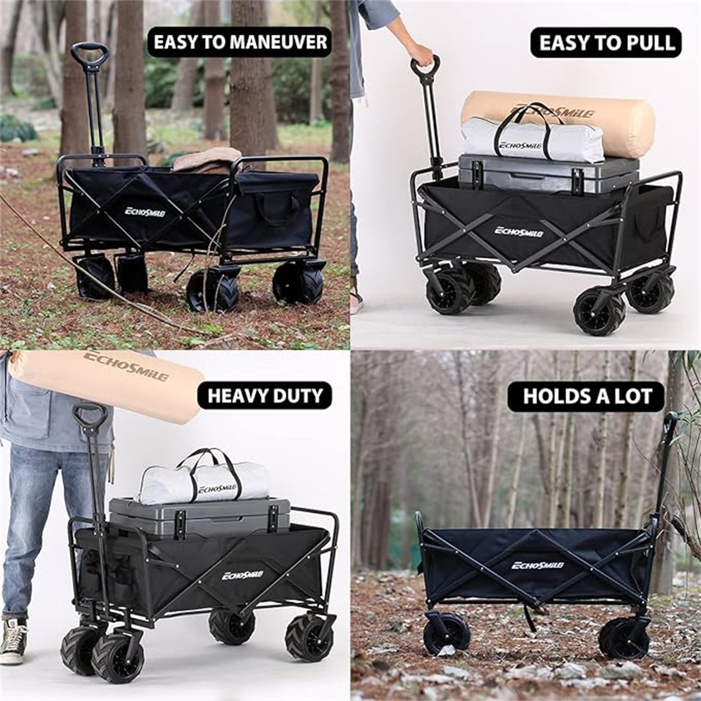 EchoSmile 7 cu. ft Metal Garden Cart