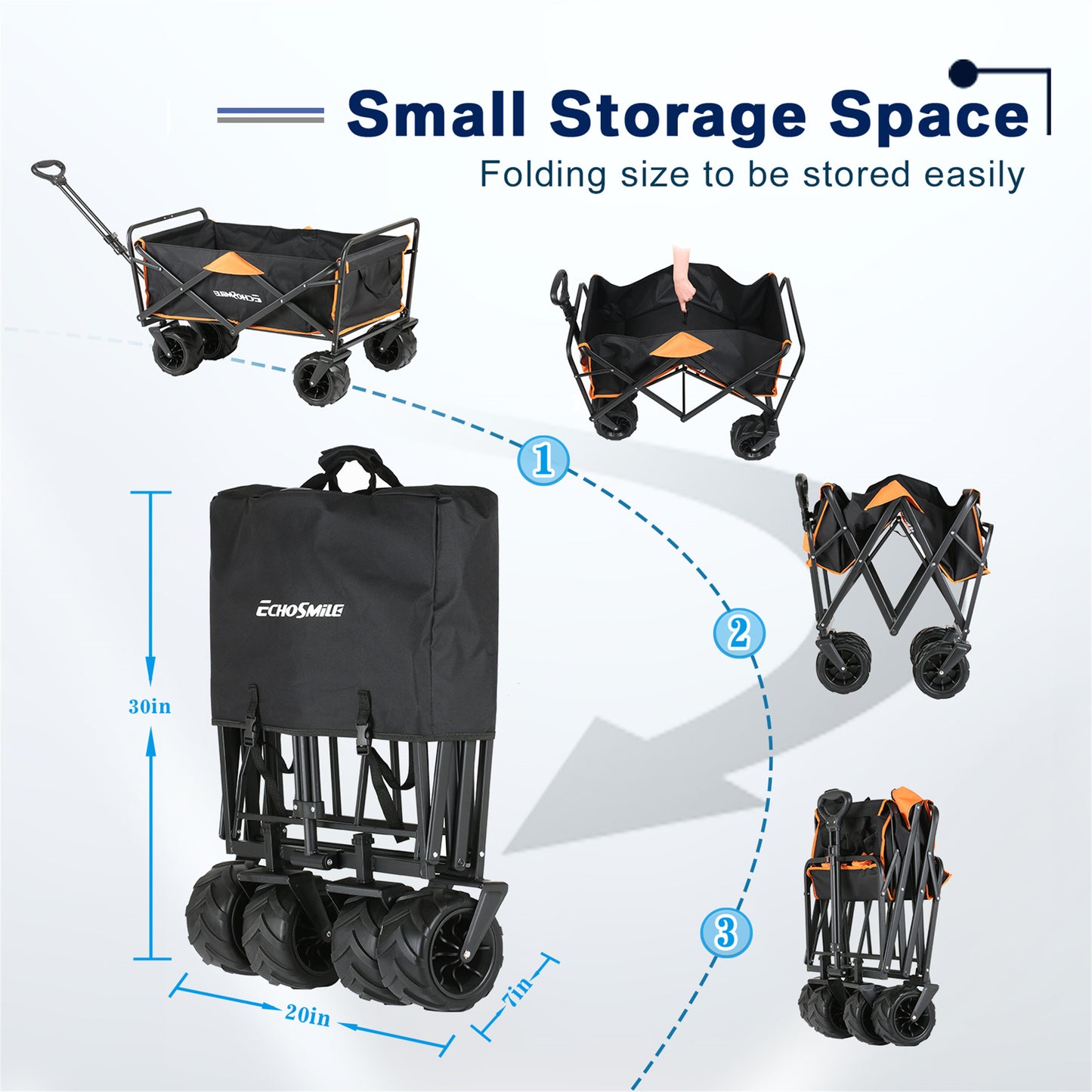 EchoSmile 7 cu. ft Metal Garden Cart