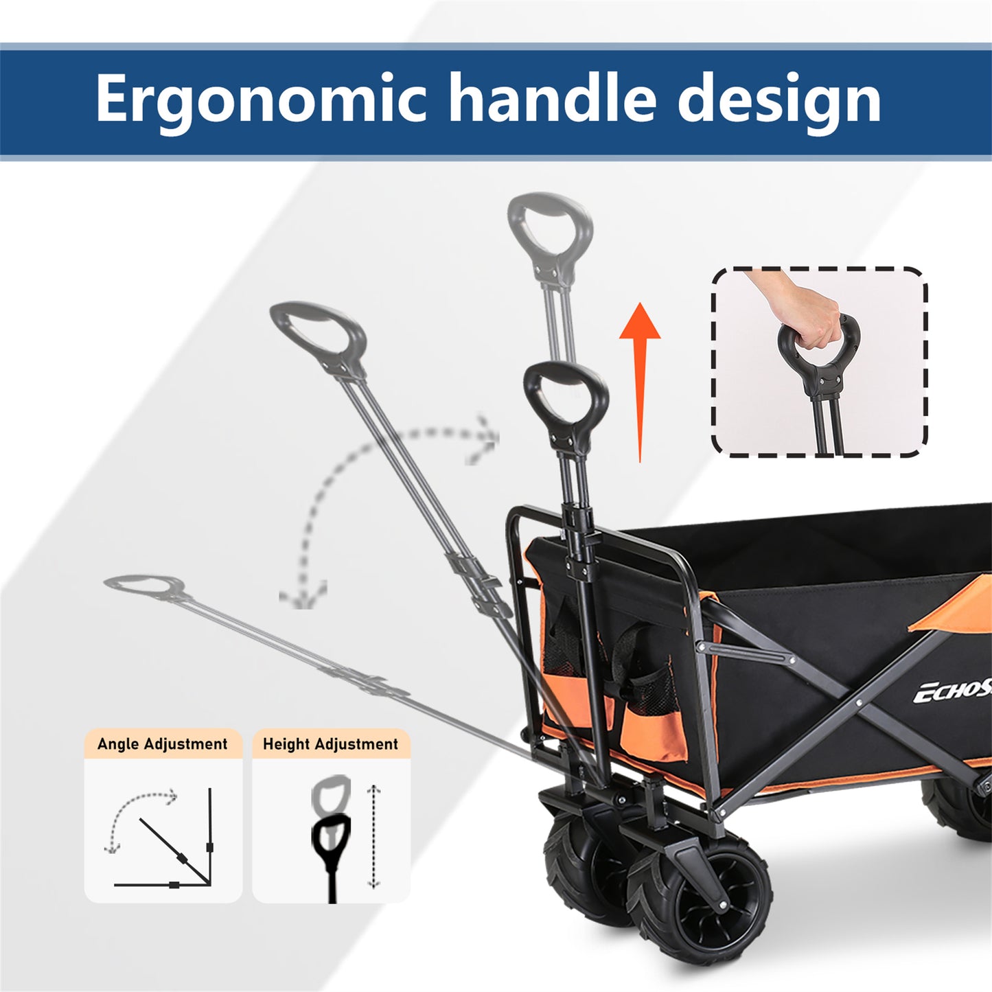 EchoSmile 7 cu. ft Metal Garden Cart