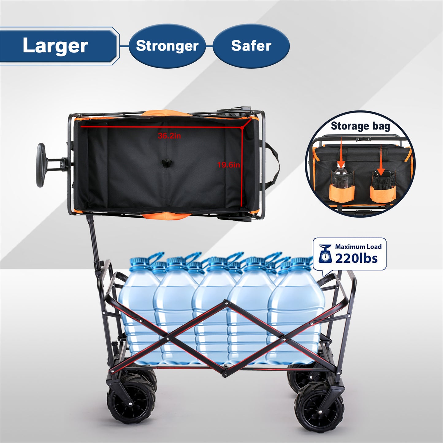 EchoSmile 7 cu. ft Metal Garden Cart