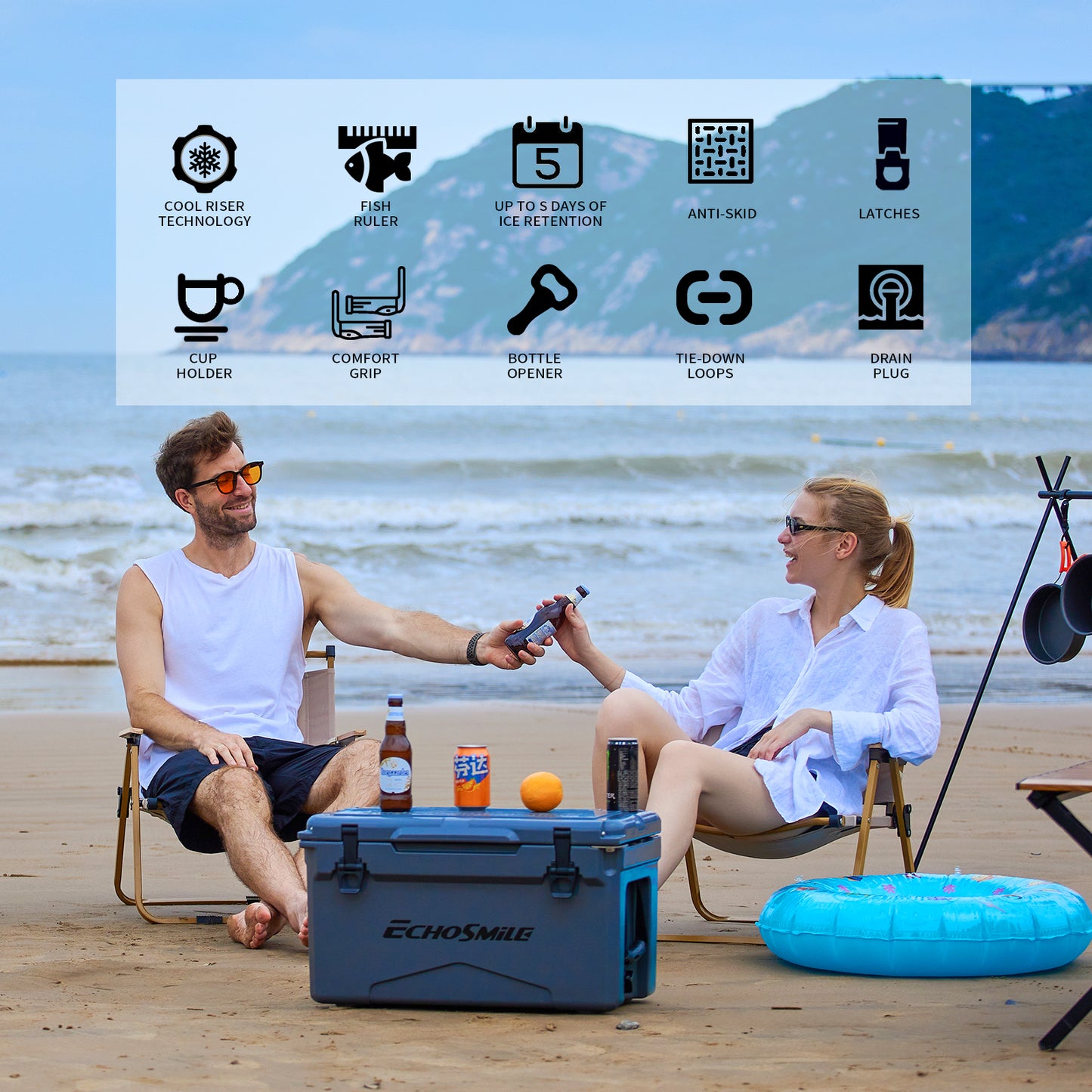 EchoSmile 35 qt. Rotomolded Cooler