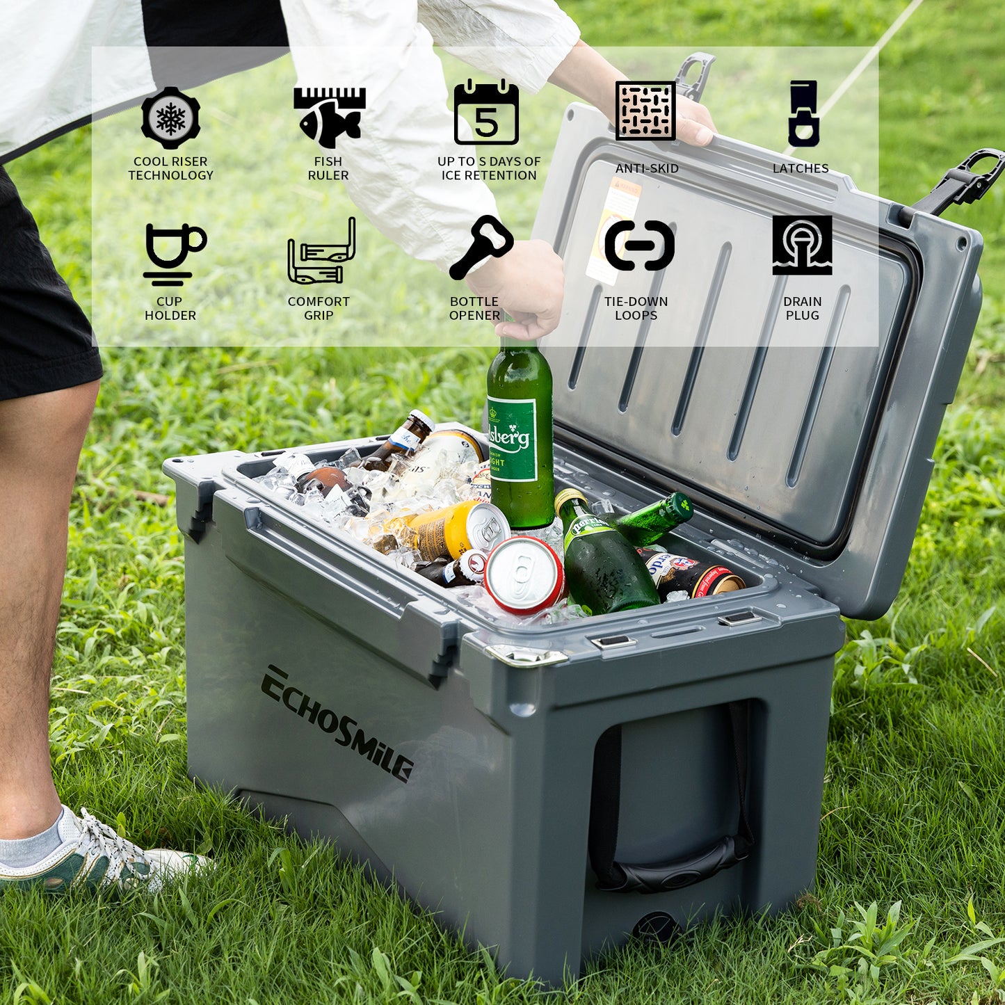 EchoSmile 40 qt. Rotomolded Cooler