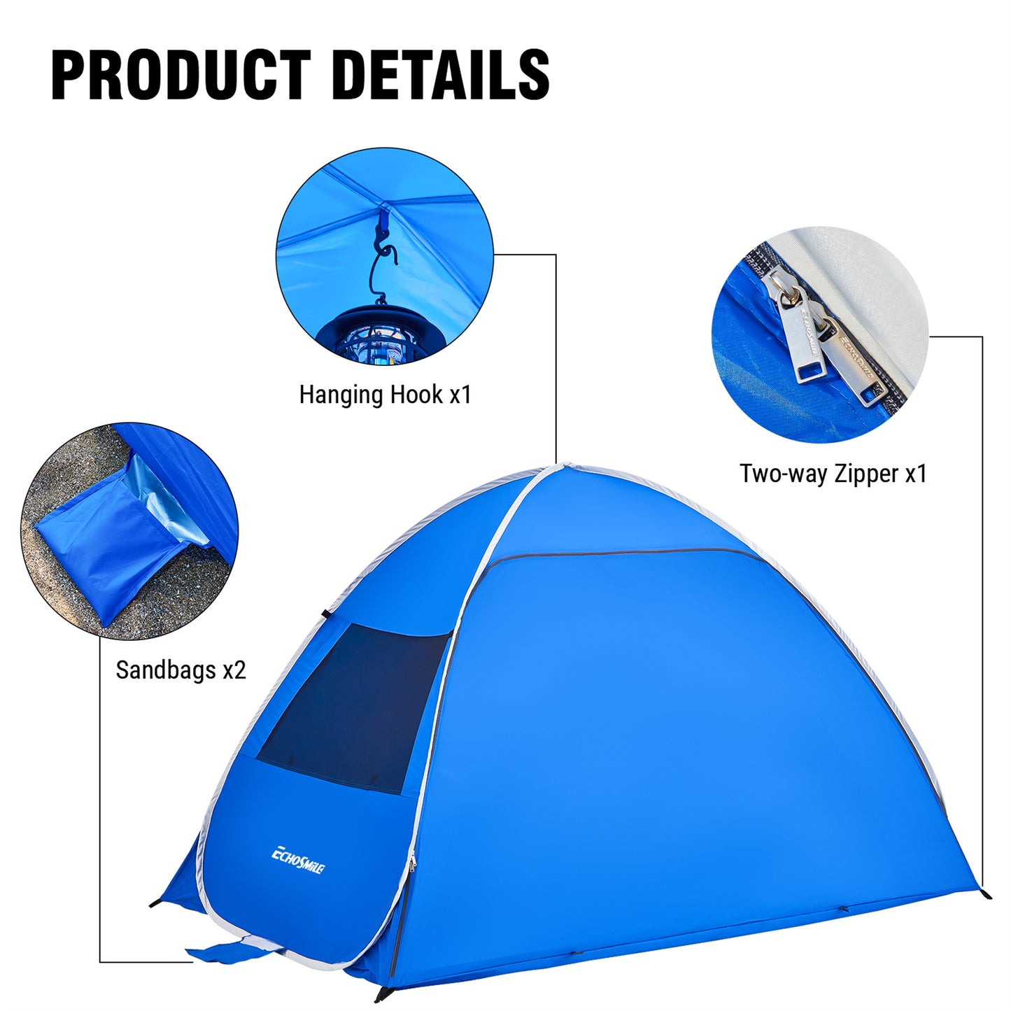 EchoSmile 4-Person Nylon Dome Tent
