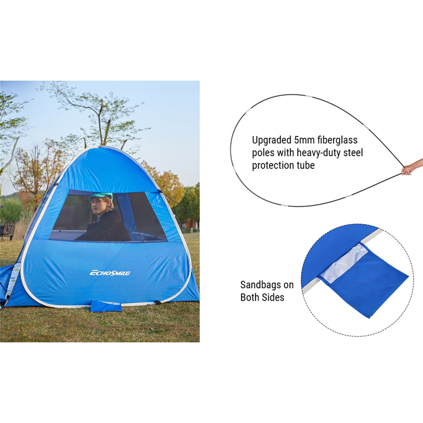 EchoSmile 4-Person Nylon Dome Tent