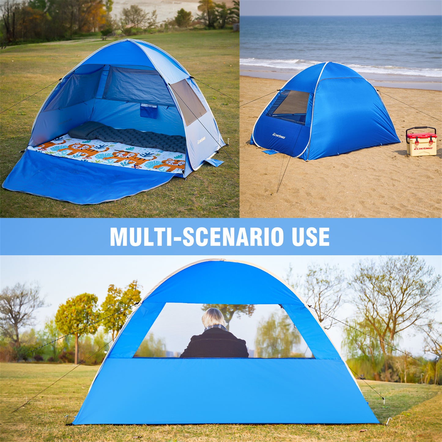 EchoSmile 4-Person Nylon Dome Tent