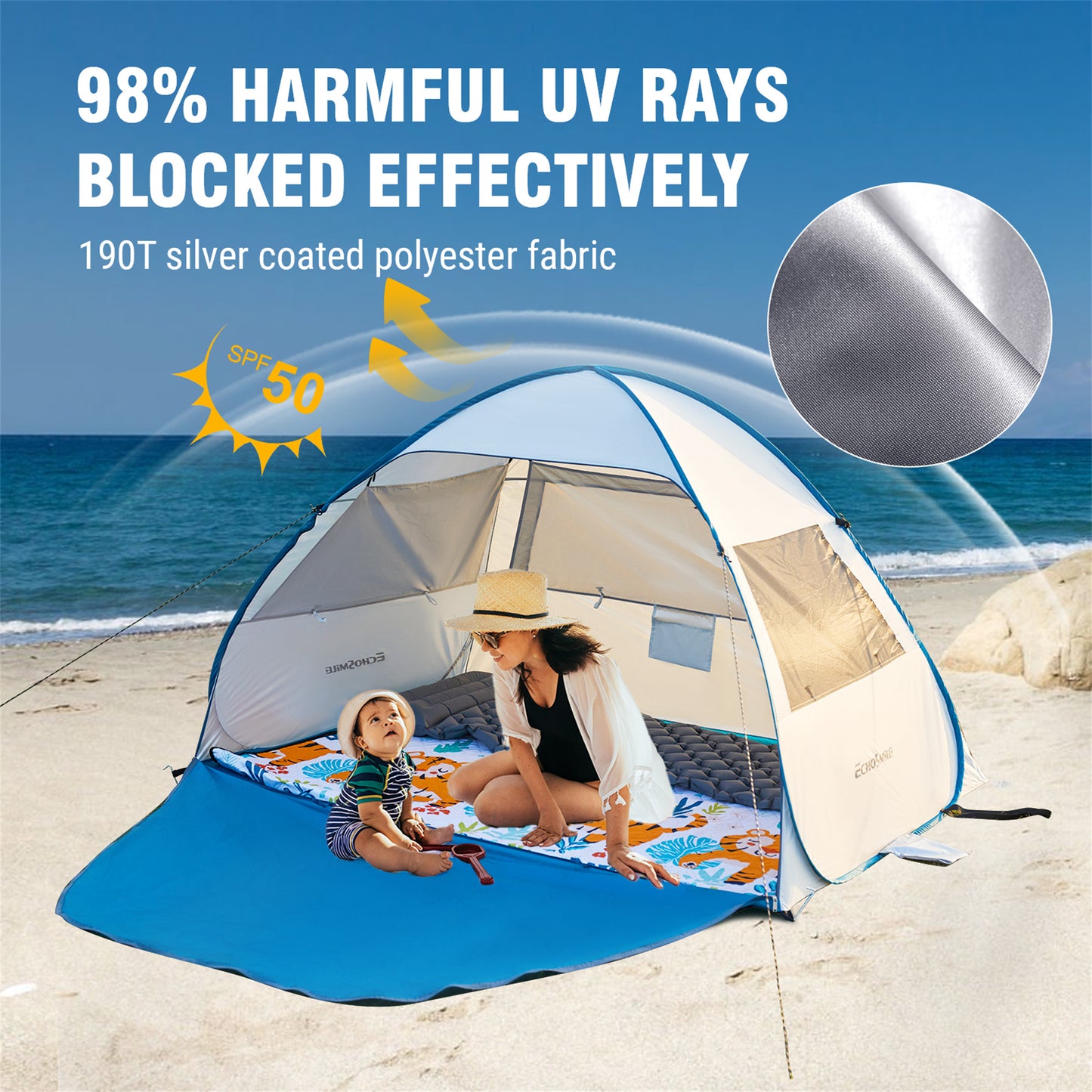 EchoSmile 4-Person Nylon Dome Tent