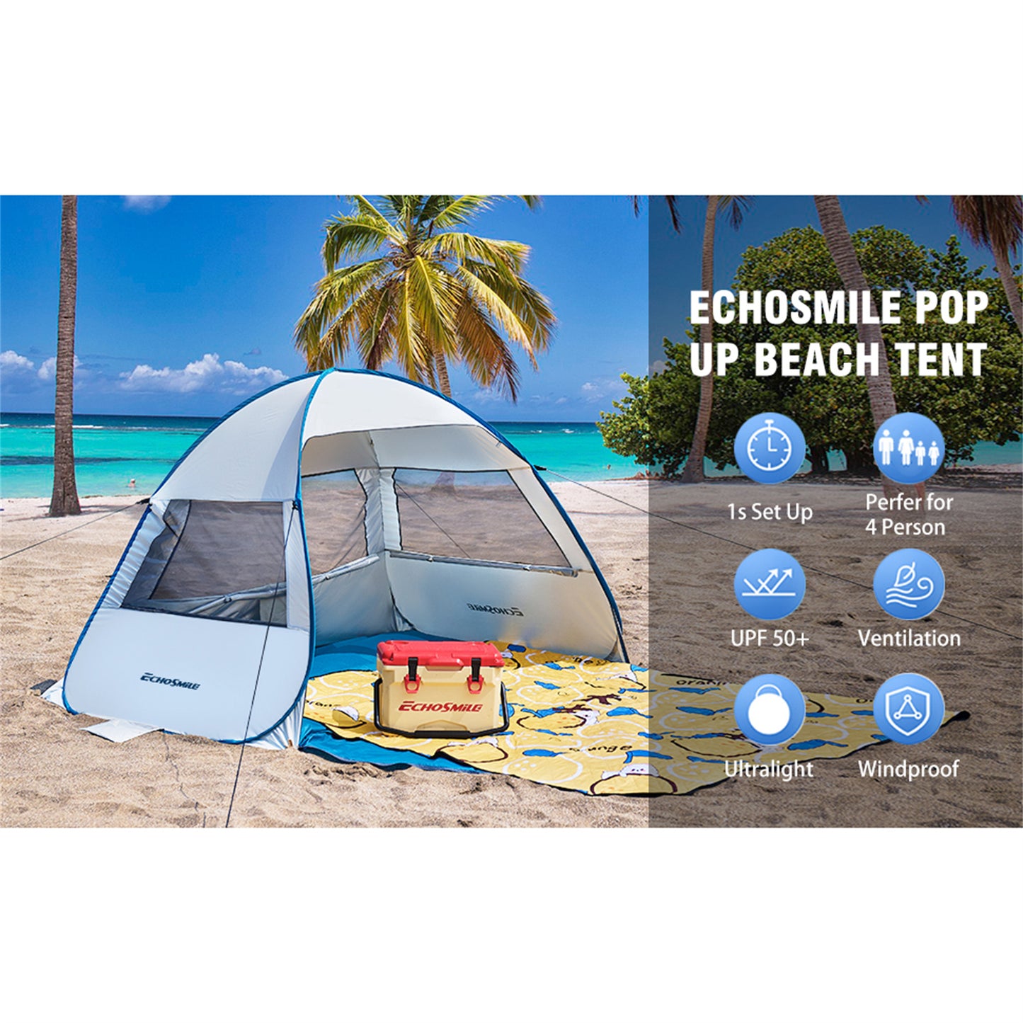 EchoSmile 4-Person Nylon Dome Tent