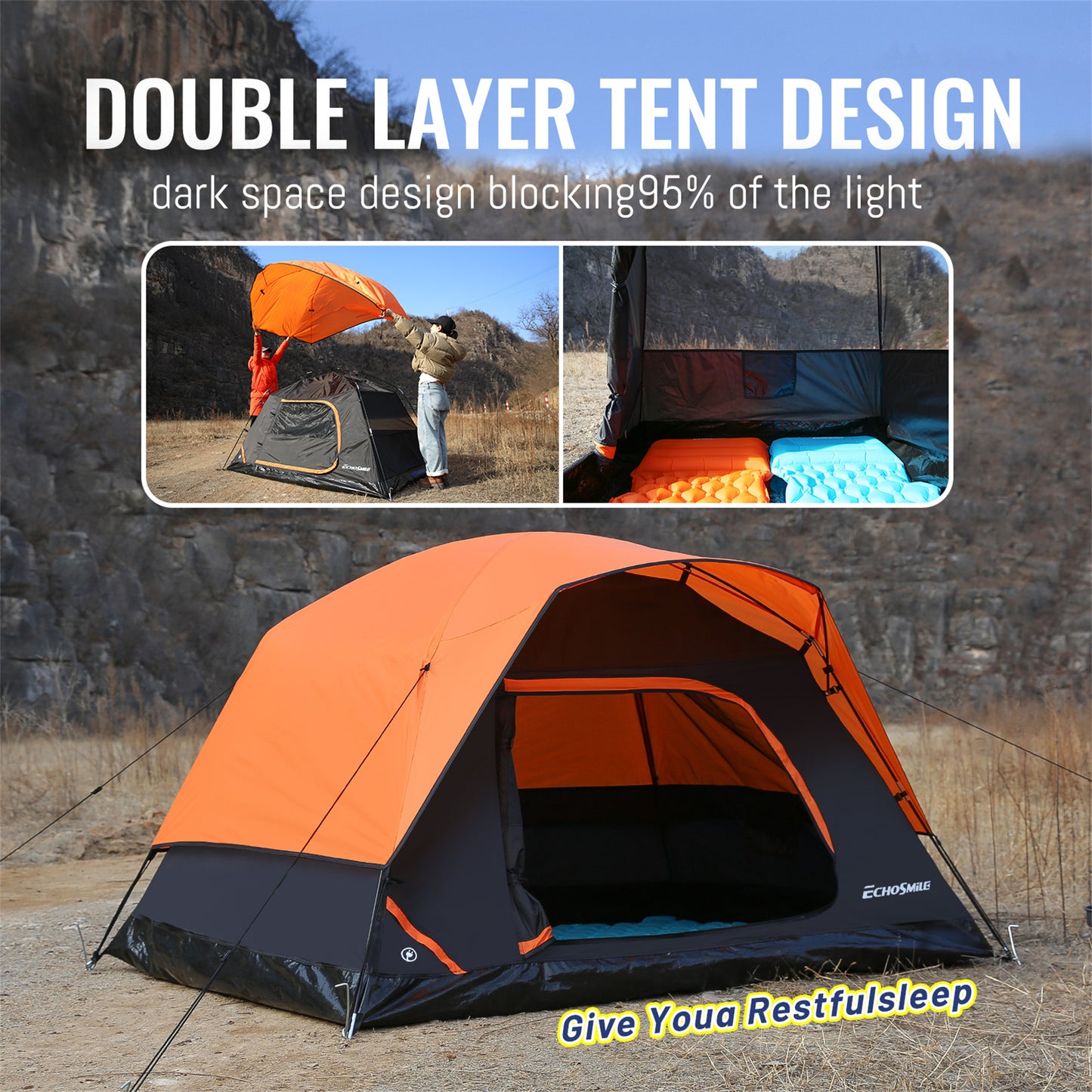 EchoSmile 2-Person Nylon Dome Tent