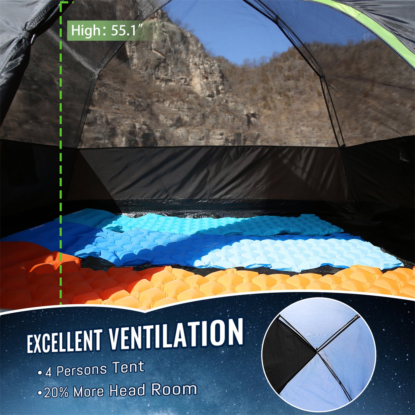 EchoSmile 2-Person Nylon Dome Tent