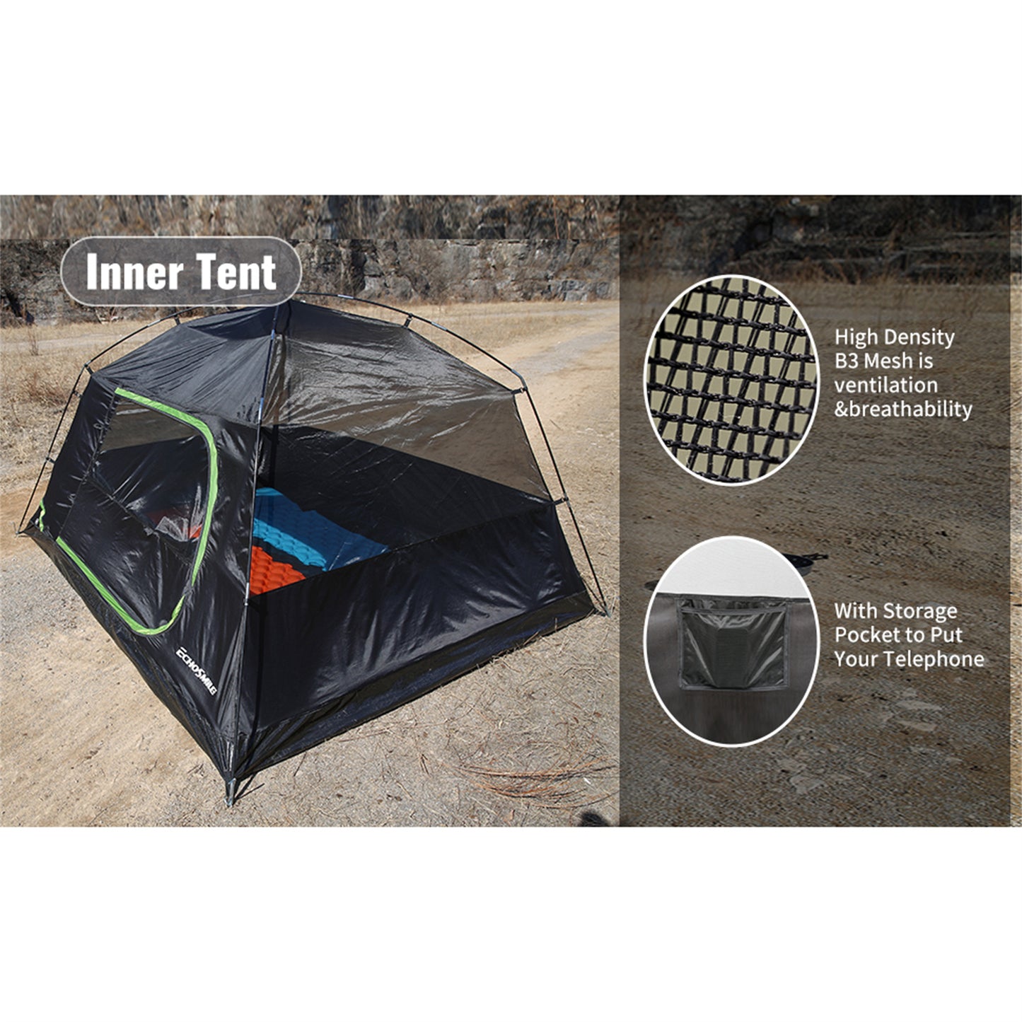 EchoSmile 2-Person Nylon Dome Tent
