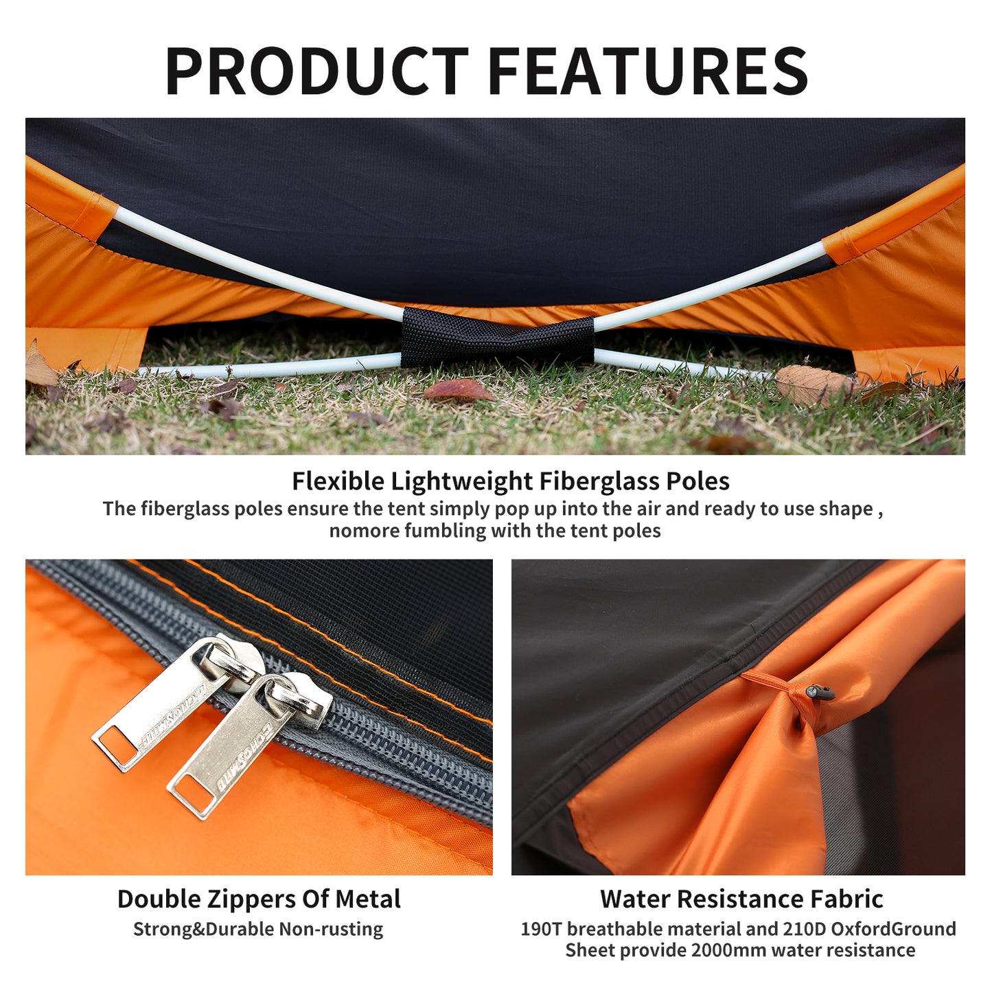 EchoSmile 2-Person Pop Up Camping Tent