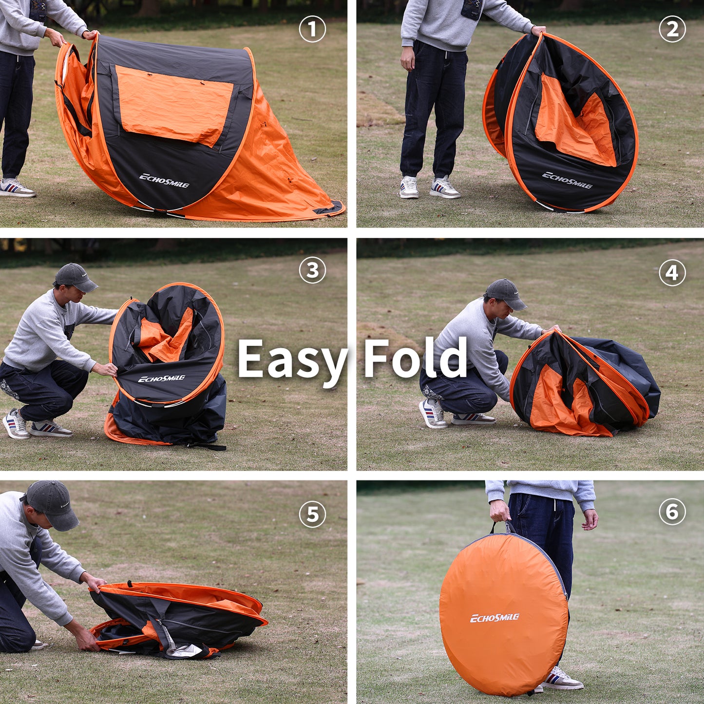 EchoSmile 2-Person Pop Up Camping Tent