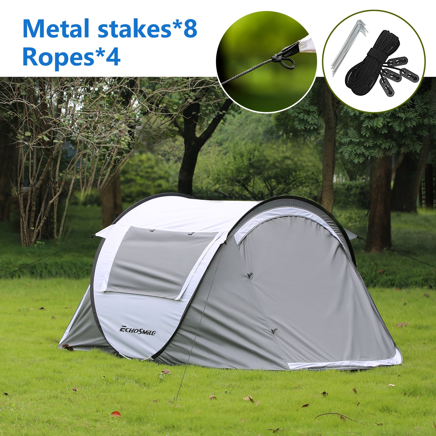 EchoSmile 2-Person Pop Up Camping Tent