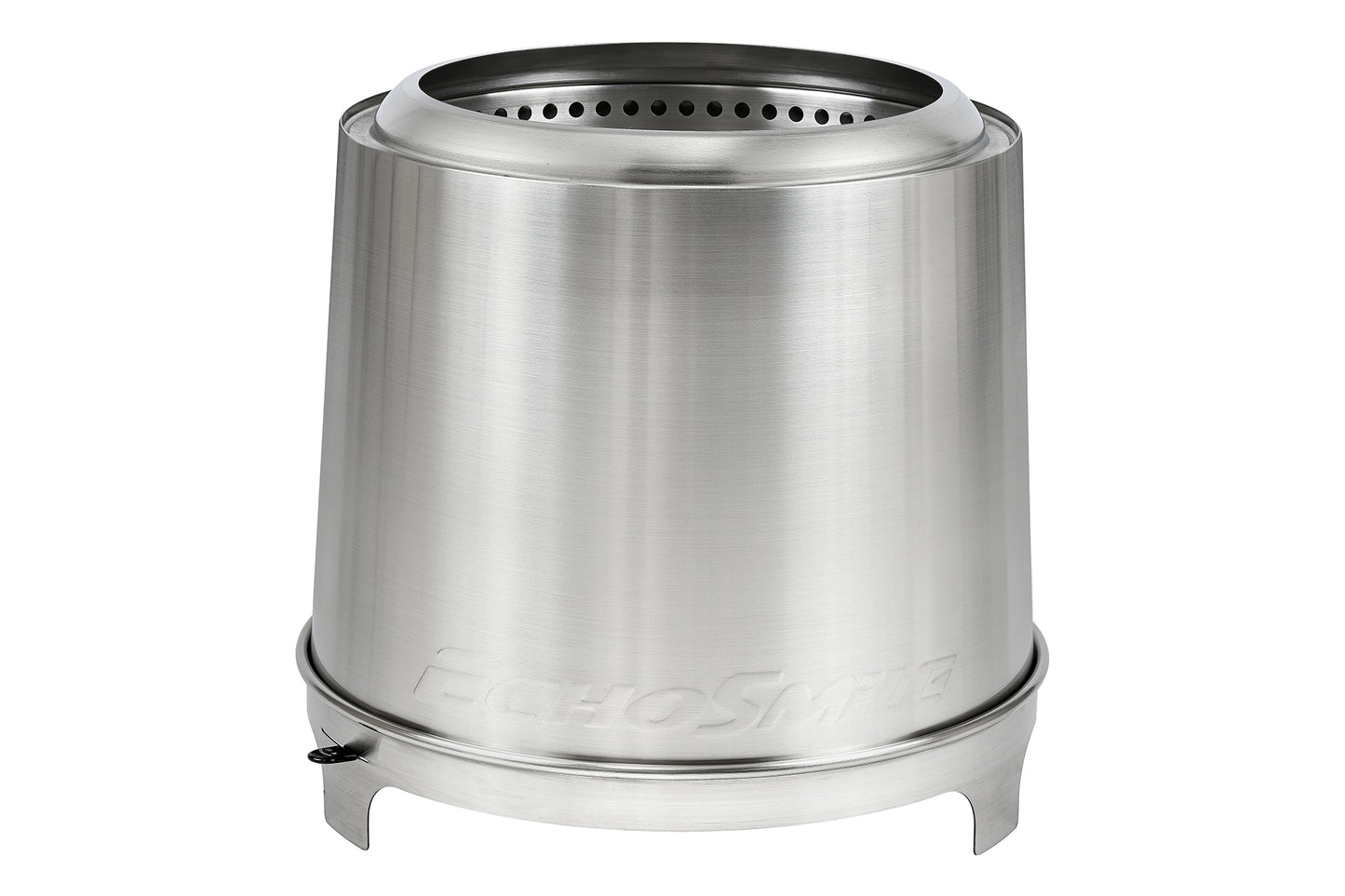 EchoSmile 5.9 in. Brushed Silver Stainless Steel Wood Outdoor Portable Tabletop Fire Pit