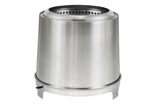 EchoSmile 5.9 in. Brushed Silver Stainless Steel Wood Outdoor Portable Tabletop Fire Pit