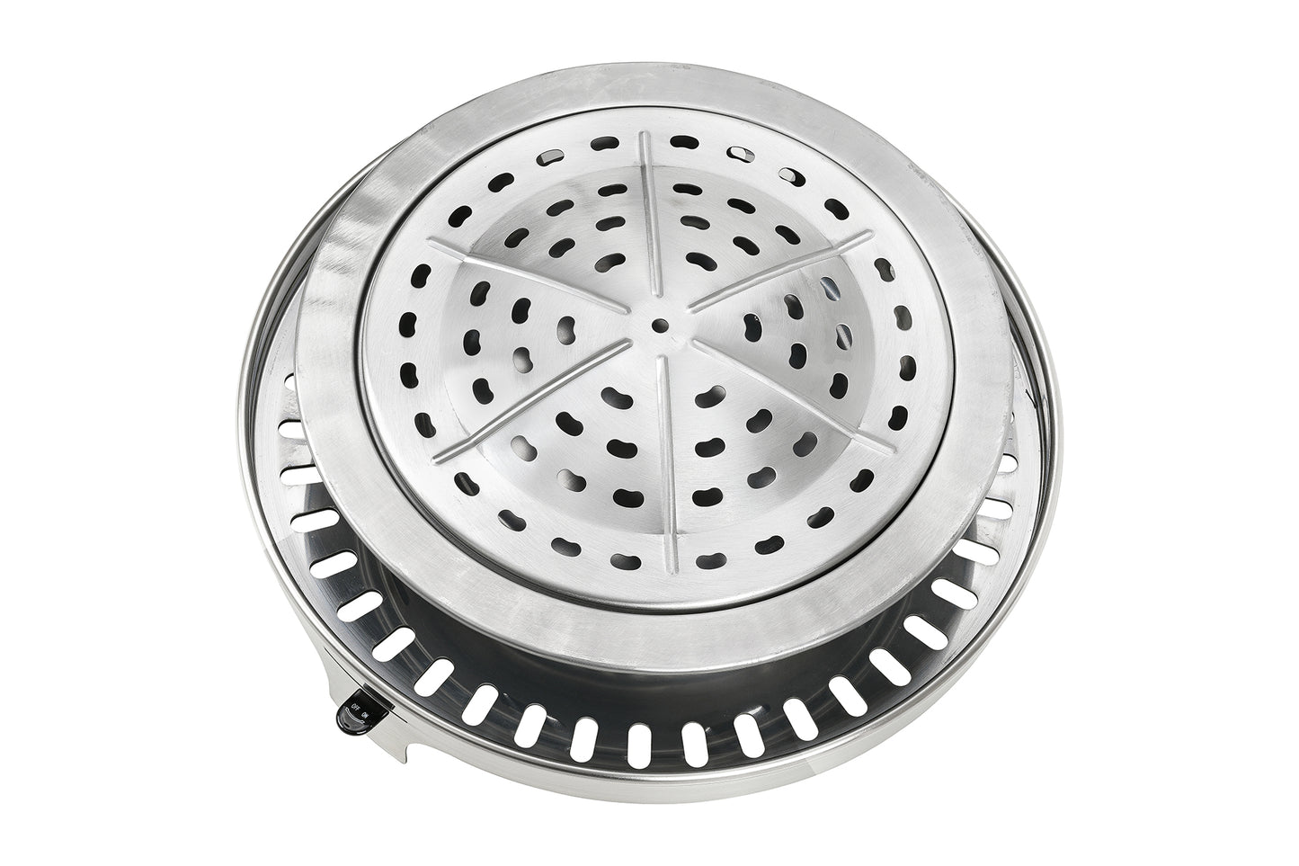 EchoSmile 5.9 in. Brushed Silver Stainless Steel Wood Outdoor Portable Tabletop Fire Pit