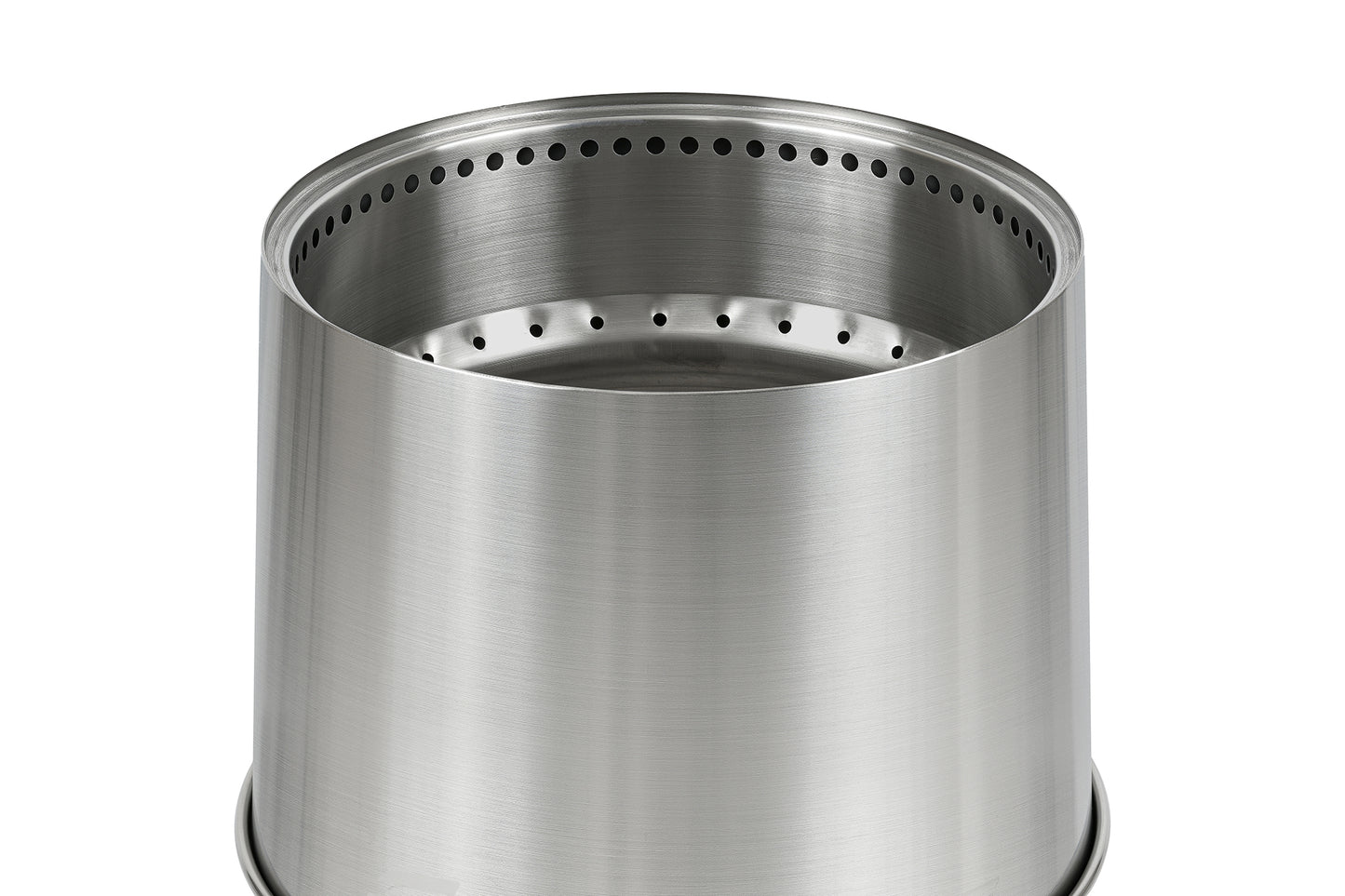 EchoSmile 5.9 in. Brushed Silver Stainless Steel Wood Outdoor Portable Tabletop Fire Pit