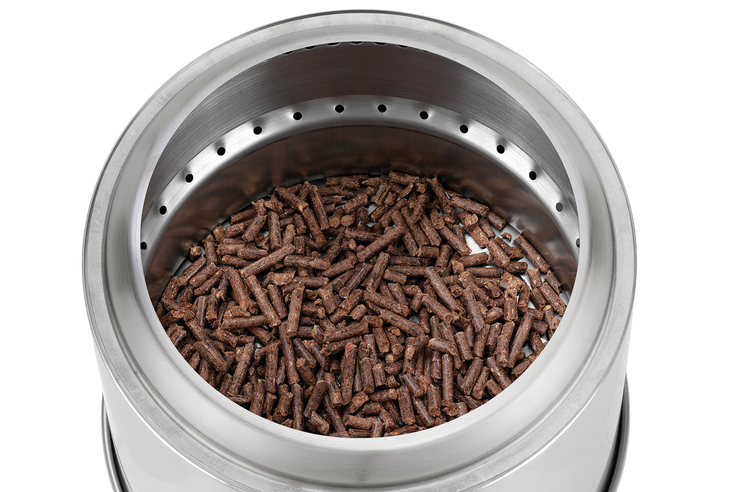 EchoSmile 5.9 in. Brushed Silver Stainless Steel Wood Outdoor Portable Tabletop Fire Pit