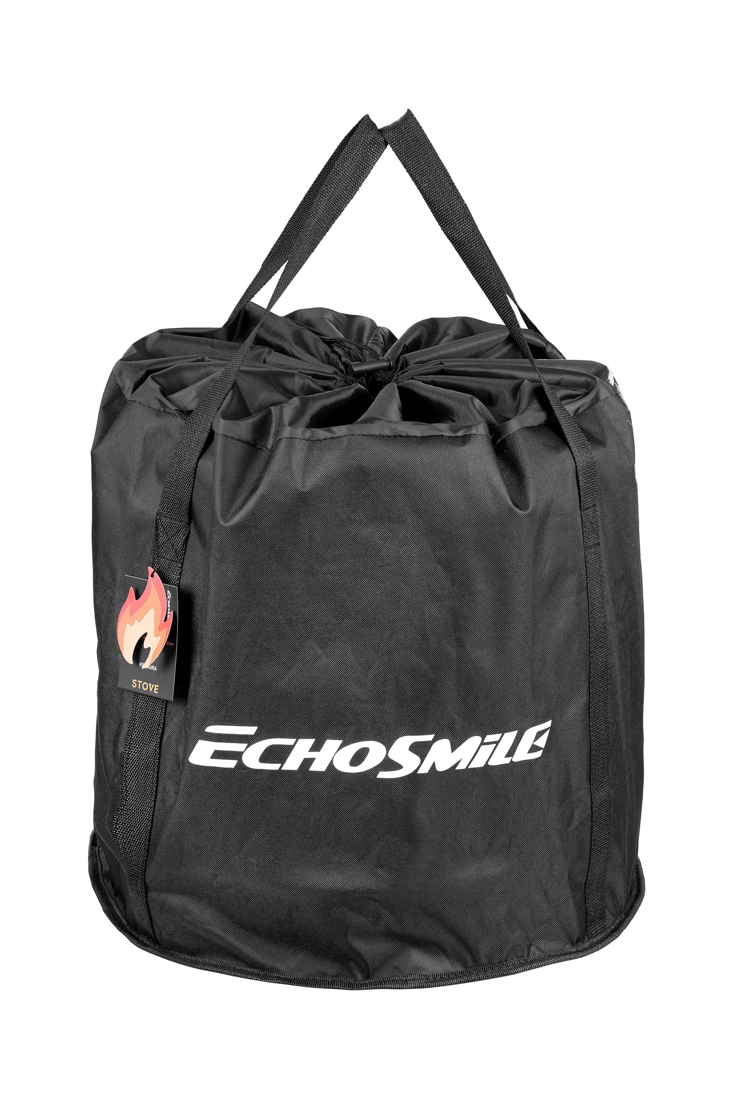 EchoSmile 5.9 in. Brushed Silver Stainless Steel Wood Outdoor Portable Tabletop Fire Pit