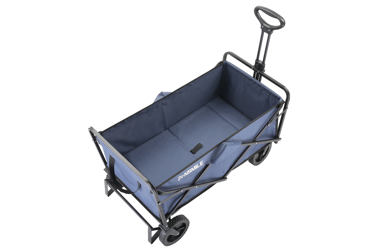 EchoSmile 4.06 cu. ft. Fabric Portable Garden Cart with Adjustable Rolling Wheels in Dark Blue