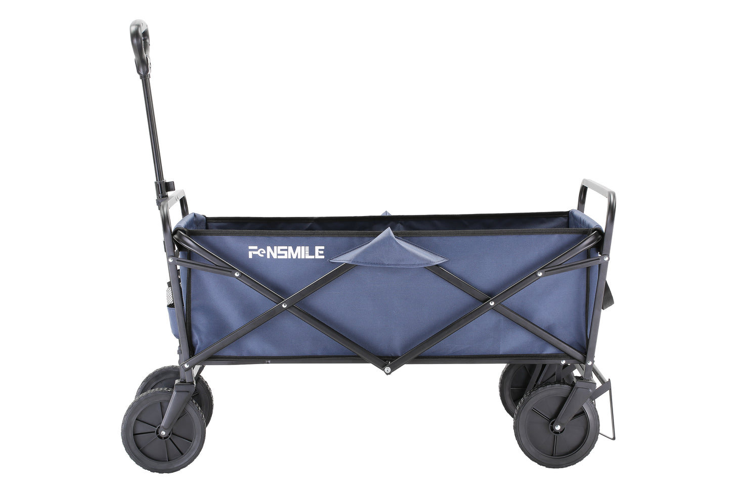 EchoSmile 4.06 cu. ft. Fabric Portable Garden Cart with Adjustable Rolling Wheels in Dark Blue