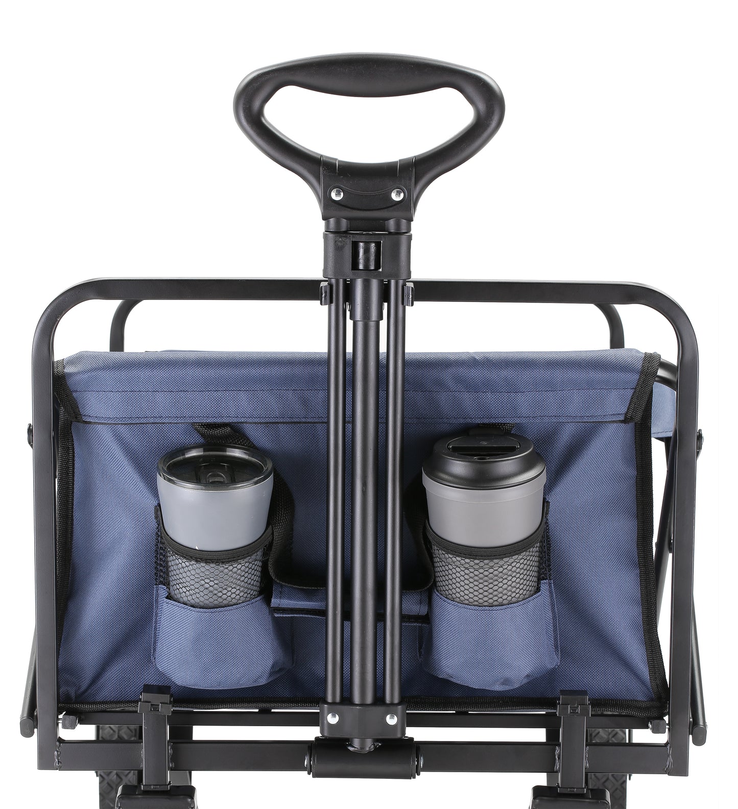 EchoSmile 4.06 cu. ft. Fabric Portable Garden Cart with Adjustable Rolling Wheels in Dark Blue