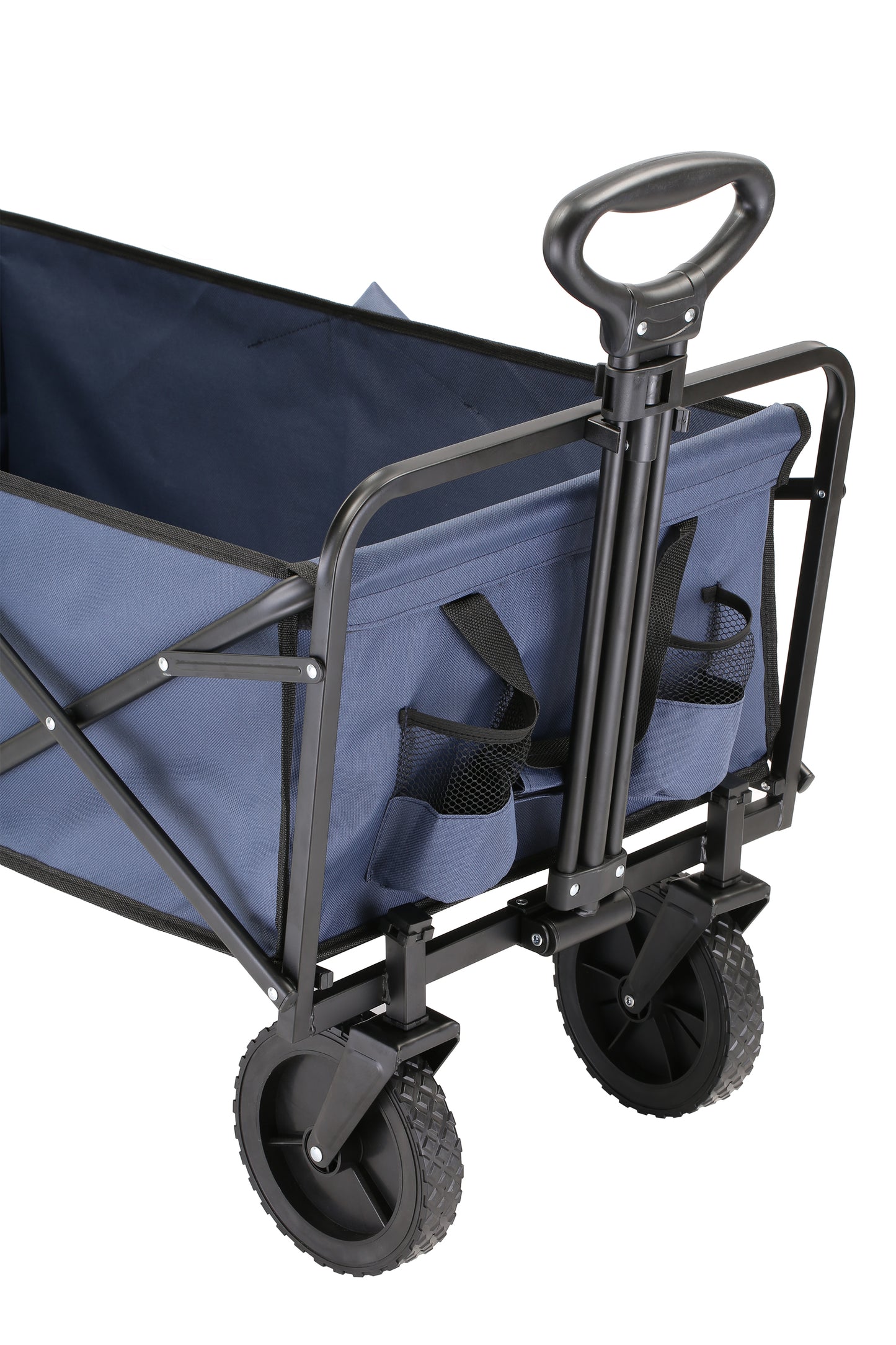 EchoSmile 4.06 cu. ft. Fabric Portable Garden Cart with Adjustable Rolling Wheels in Dark Blue