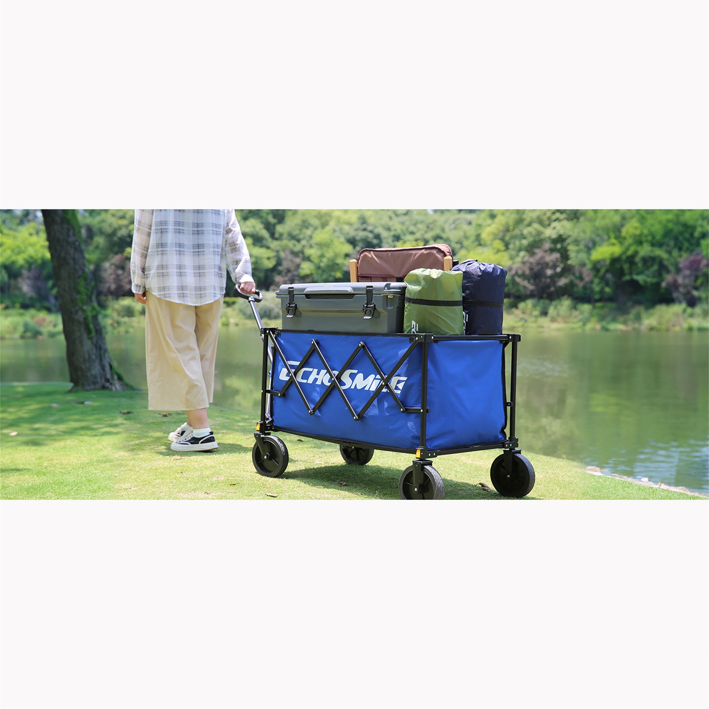 EchoSmile 5.65 cu. ft Metal Garden Cart