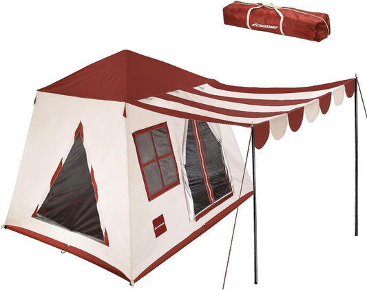EchoSmile 5-Person Red and White Pop Up Camping Tent