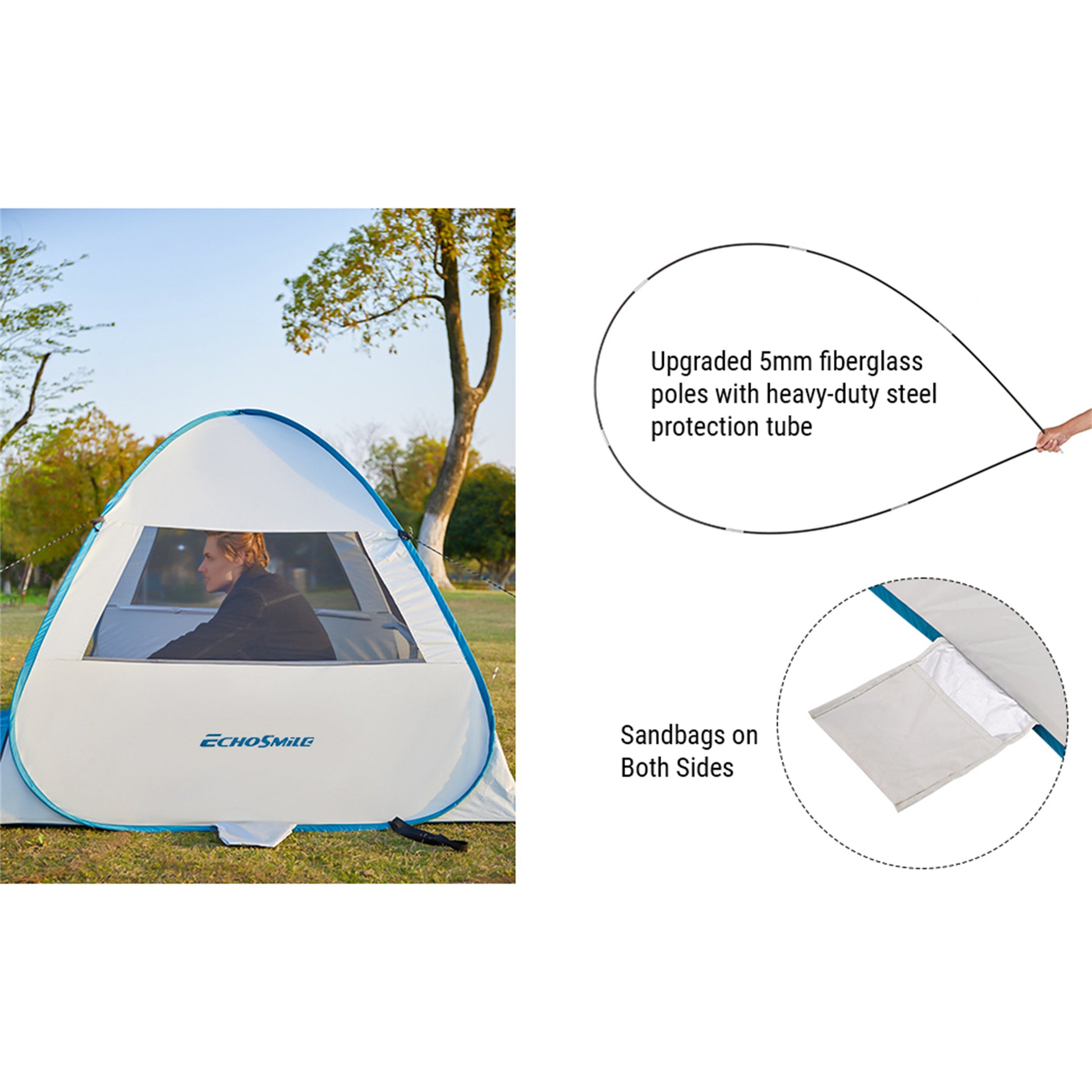 beach dome tent EchoSmile 4-Person Nylon Dome Tent